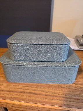 Discontinued Studio McGee x Target Threshold Green Shagreen Box Set -Nesting 2pc